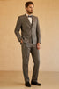 Charger l&#39;image dans la galerie, Grey Peak Revers Mariage Homme Costume