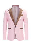 Revers rose à poitrine unique Cranté Blazer pour hommes