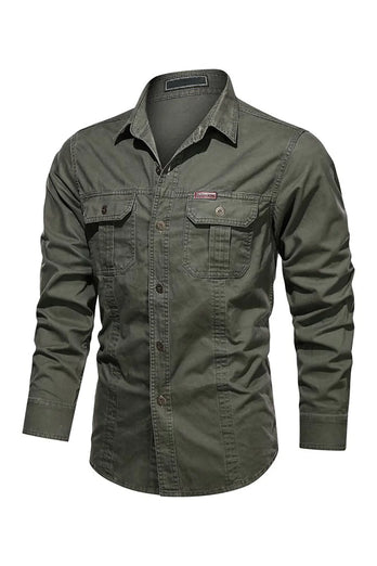 Vêtements de travail pour hommes à manches longues Army Green Plus Size Shirt
