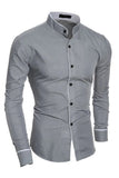 Chemise décontractée à manches longues mince noire taille plus