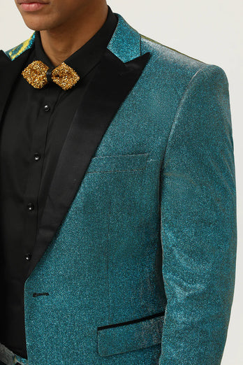 Paon paon bleu cravate 2 pièces costumes pour hommes
