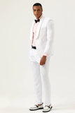 White Jacquard Shawl Lapel 2 pièces Men’s Prom Suits