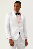 White Jacquard Shawl Lapel 2 pièces Men’s Prom Suits