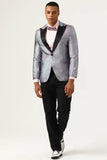 Glitter Grey Peak Lapel Blazer de bal pour hommes