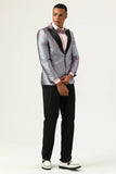 Glitter Grey Peak Lapel Blazer de bal pour hommes