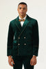 Charger l&#39;image dans la galerie, Dark Green Velvet 2 pièces Costumes de bal pour hommes