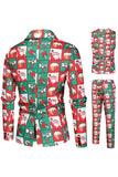 Rouge et vert 3 pièces Costume de fête de Noël pour hommes
