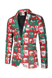 Rouge et vert 3 pièces Costume de fête de Noël pour hommes