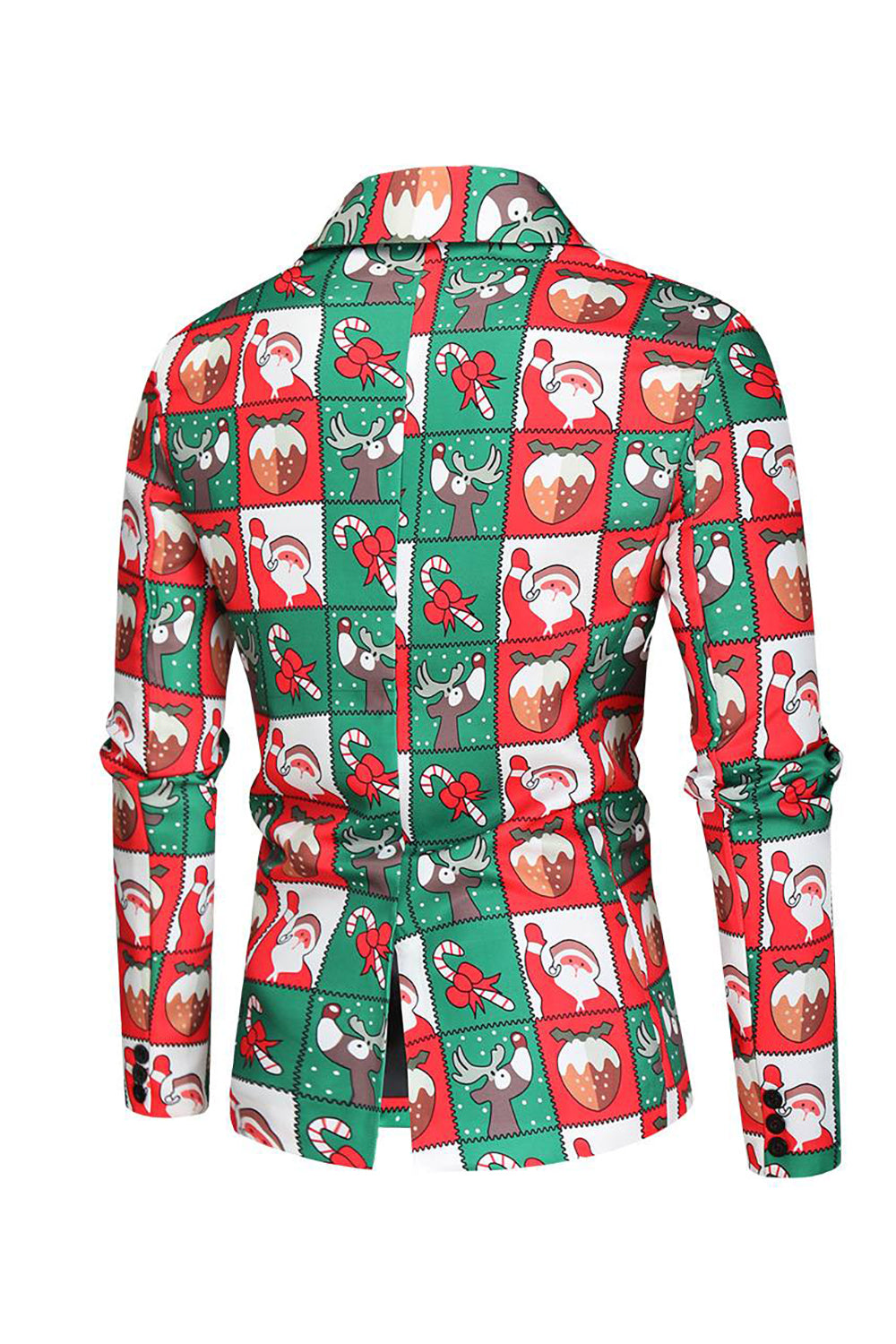 Rouge et vert 3 pièces Costume de fête de Noël pour hommes