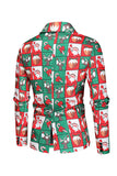 Rouge et vert 3 pièces Costume de fête de Noël pour hommes