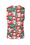 Rouge et vert 3 pièces Costume de fête de Noël pour hommes