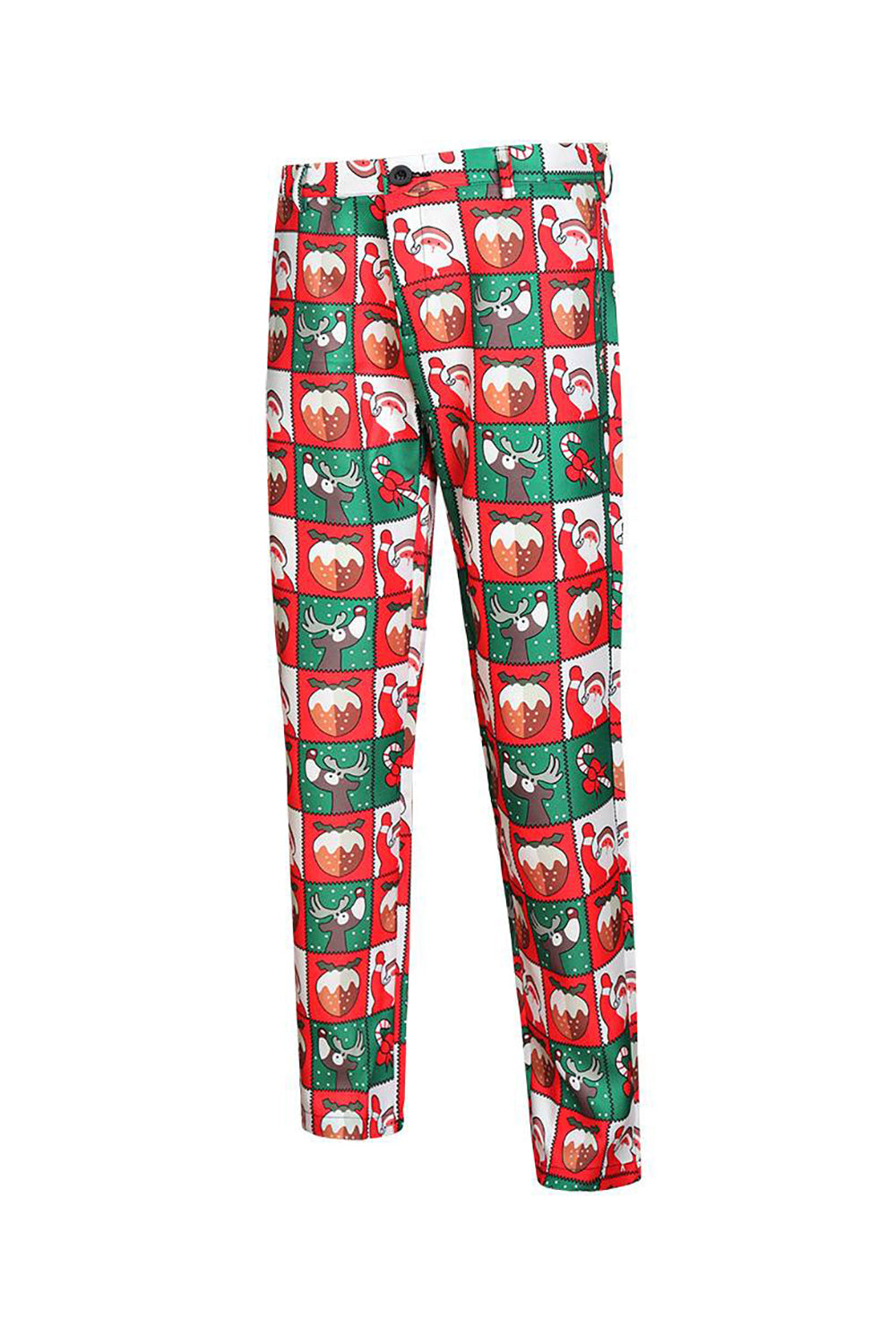 Rouge et vert 3 pièces Costume de fête de Noël pour hommes