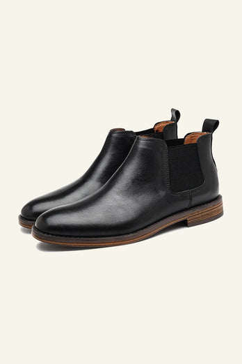 Chaussures pour hommes en cuir vintage britannique décontracté à bout rond