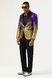 Blazer de bal pour hommes Sparkly Purple and Golden Sequins