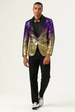 Blazer de bal pour hommes Sparkly Purple and Golden Sequins