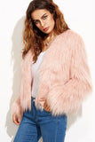 Col châle rose Coupé Faux fur Shearling Coat