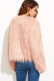 Col châle rose Coupé Faux fur Shearling Coat