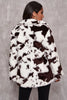 Charger l&#39;image dans la galerie, Motif de vache blanche Midi Fausse fourrure Shearling Manteau