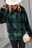 Charger l&#39;image dans la galerie, Green Plaid Zipper Fuzzy Jacket Manteau d’hiver