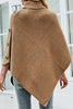 Charger l&#39;image dans la galerie, Khaki Mock Neck Asymmetrical Poncho Sweater