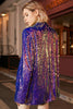 Charger l&#39;image dans la galerie, Paillettes violettes scintillantes Blazer de bal surdimensionné pour femmes