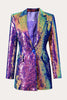 Charger l&#39;image dans la galerie, Paillettes violettes scintillantes Bal des finissants Blazer pour femmes