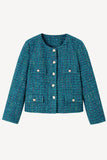 Veste pour femme en tweed ouvert bleu foncé