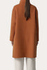 Charger l&#39;image dans la galerie, Cou asymétrique marron Long Manteau de laine surdimensionné