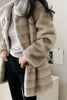 Charger l&#39;image dans la galerie, Revers gris fausse fourrure Long manteau hirsute