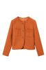 Charger l&#39;image dans la galerie, Orange Tweed Châle Revers Bouton Cropped Femmes Manteau