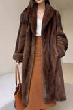 Café Ouvert Avant Fausse Fourrure Long Femmes Fluffy Coat