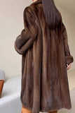 Café Ouvert Avant Fausse Fourrure Long Femmes Fluffy Coat