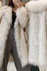 Charger l&#39;image dans la galerie, Manteau en fausse fourrure blanc à l’avant ouvert et moelleux long shearling