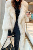 Charger l&#39;image dans la galerie, Manteau en fausse fourrure blanc à l’avant ouvert et moelleux long shearling