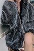 Charger l&#39;image dans la galerie, Noir Hooded Festival Manteau en shearling en fausse fourrure