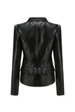 Veste courte à fermeture éclair amovible abricot à revers cranté
