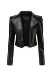 Veste courte à fermeture éclair amovible abricot à revers cranté