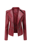 Veste courte à fermeture éclair amovible abricot à revers cranté