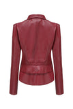Veste courte à fermeture éclair amovible abricot à revers cranté