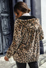Charger l&#39;image dans la galerie, Manteau zippé à capuche en polaire léopard gris