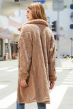 Manteau midi boutonné en molleton camel