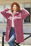 Manteau midi boutonné en molleton camel