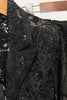 Charger l&#39;image dans la galerie, Costumes de fête 2 pièces en dentelle noire scintillante pour femmes