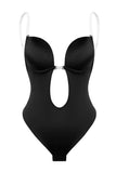 Shapewear de contrôle du ventre push-up découpé noir