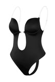 Shapewear de contrôle du ventre push-up découpé noir