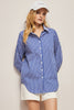 Charger l&#39;image dans la galerie, Chemise bleue surdimensionnée pour femmes popeline