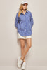 Charger l&#39;image dans la galerie, Chemise bleue surdimensionnée pour femmes popeline
