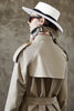 Charger l&#39;image dans la galerie, Manteau de trench long à double poitrine bleu gris avec ceinture