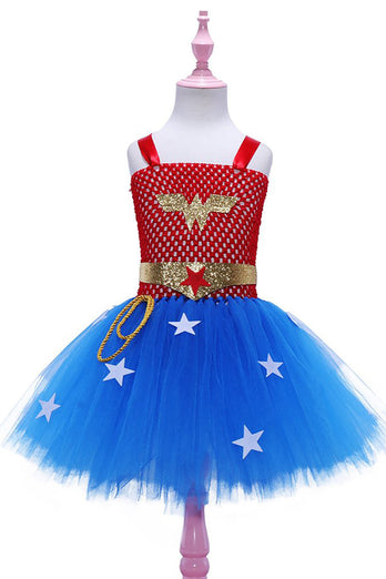 Robe d’Halloween Red and Blue Star Tulle Girl