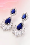 Bleu royal en forme de larme boucles d’oreilles fête bal bijoux